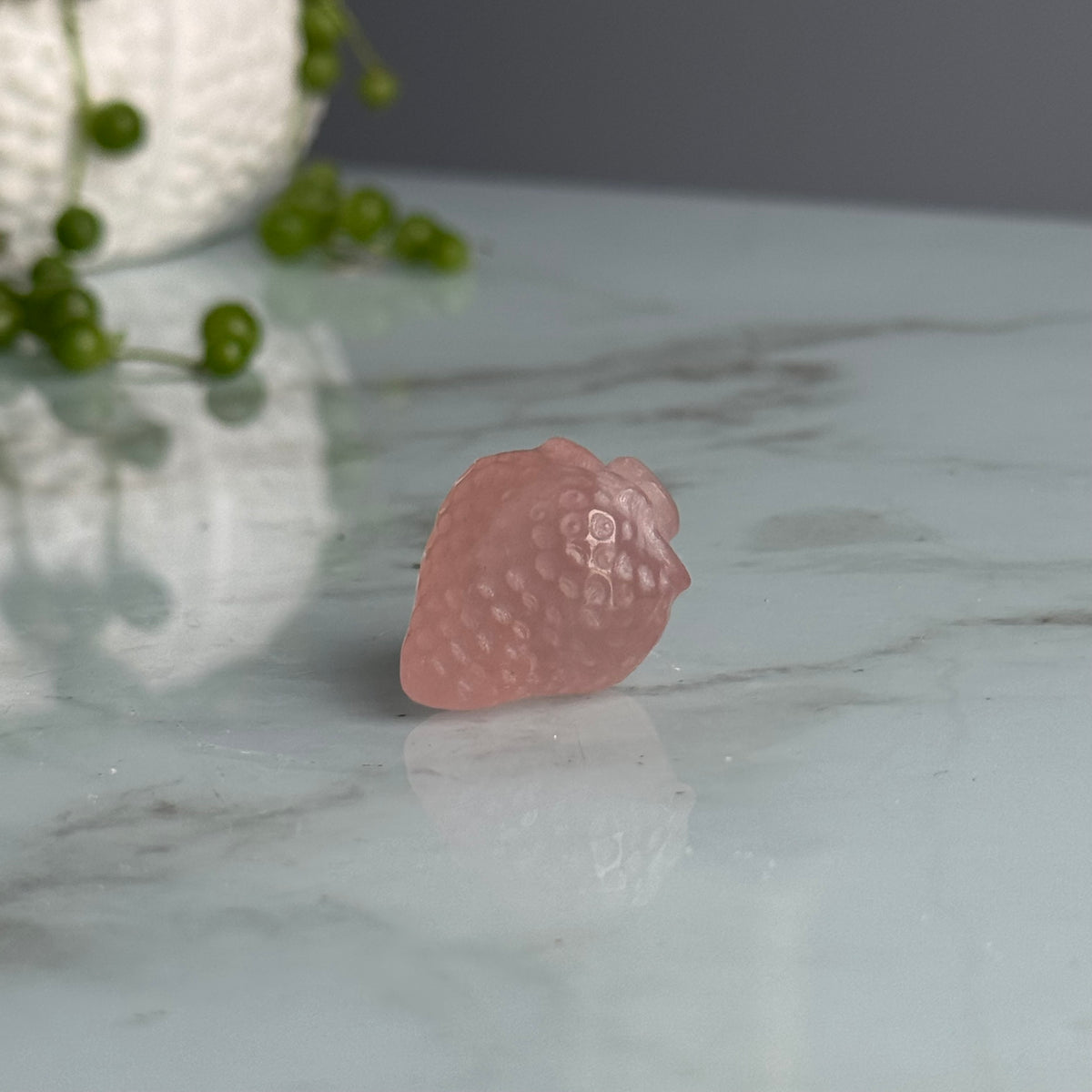 Mini Rose Quartz Strawberry Carving – Wholehearted Crystal Creations