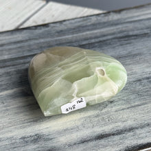 Green (Fingerprint) Calcite Heart Carving Specimen