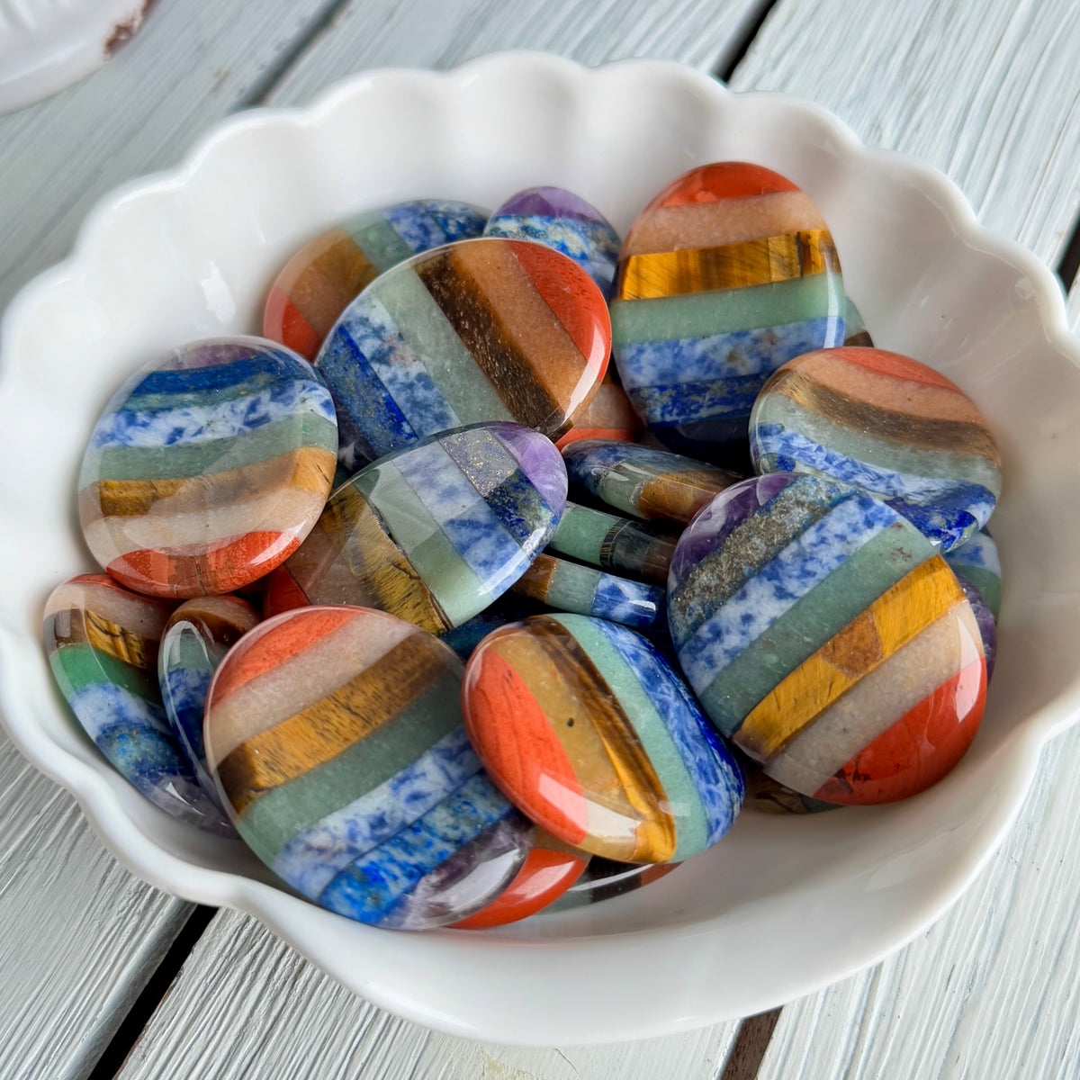 7 Chakra Meditation Worry Stone Specimen Set – Wholehearted Crystal Creations