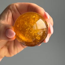 Yellow Fluorite & Mica Crystal Sphere Specimen