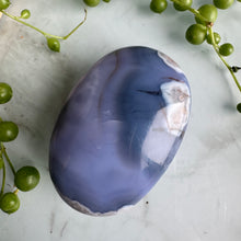 Blue Flower Agate Palm Stone Specimen