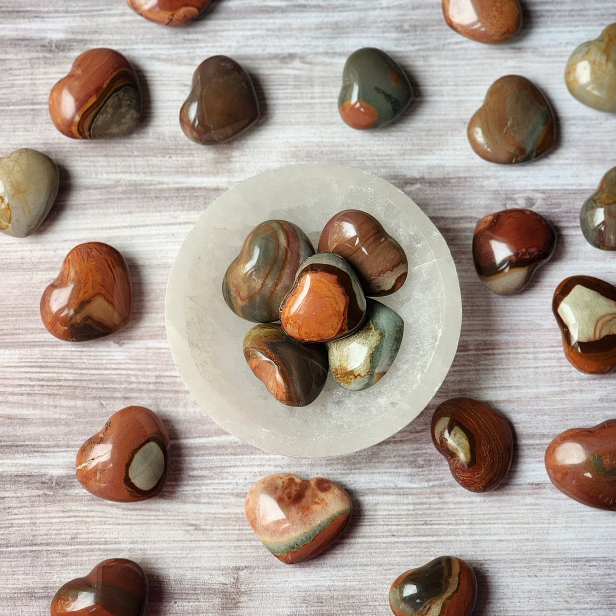 Medium Polychrome Jasper Heart Crystal Specimen – Wholehearted Crystal Creations