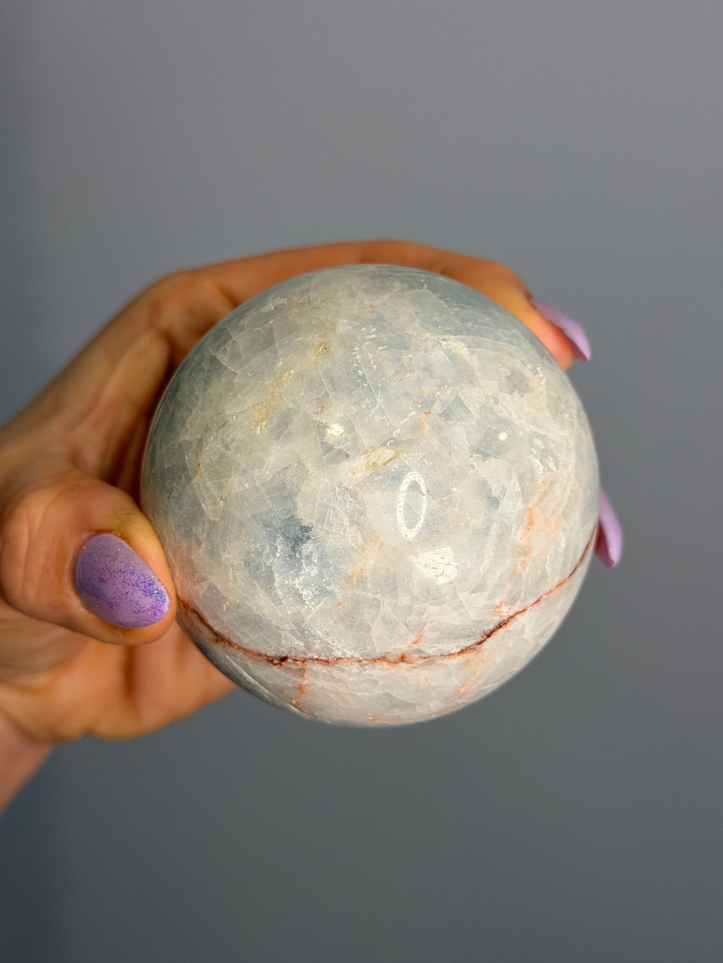Blue Calcite Polished Sphere Specimen