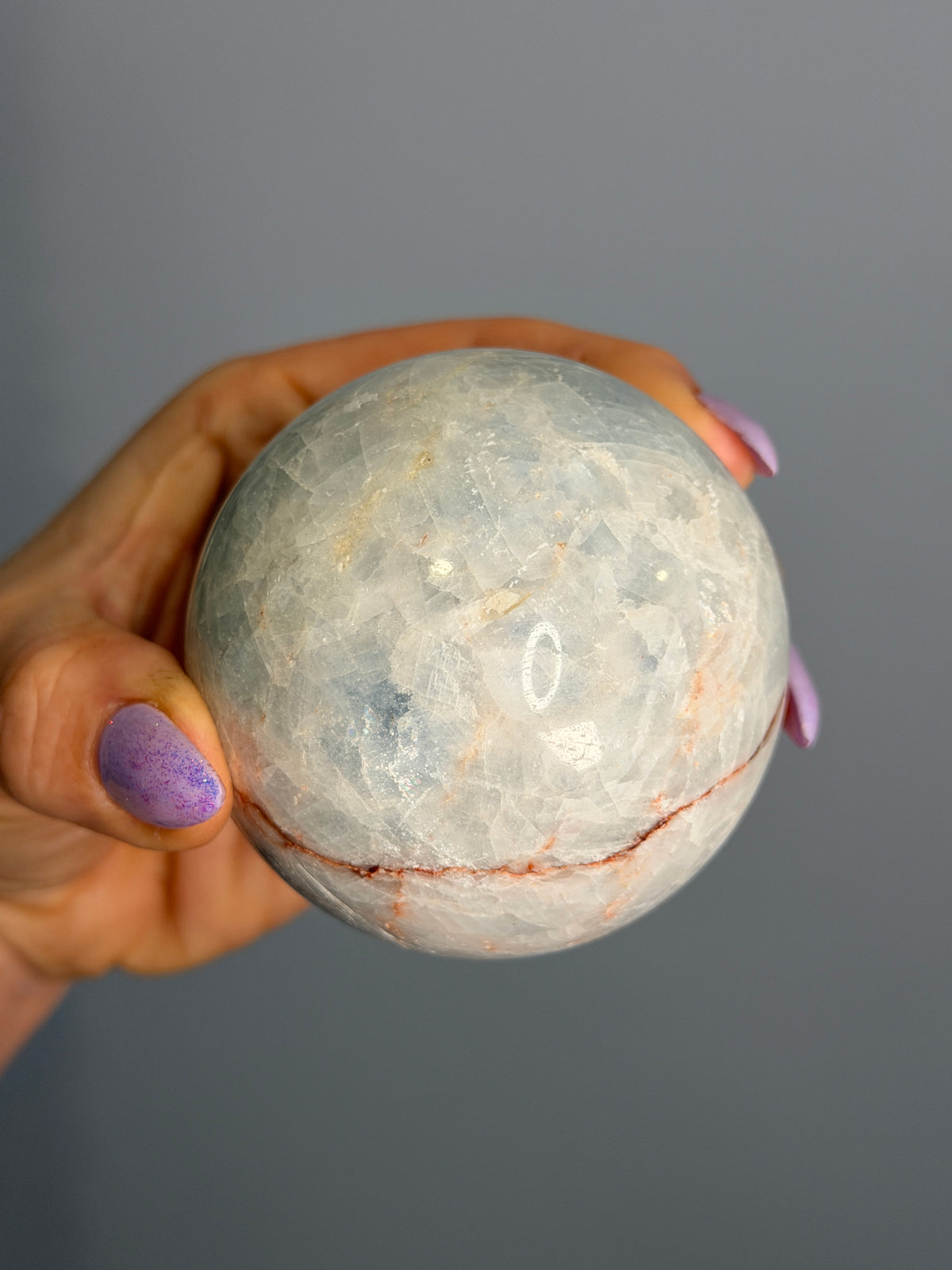 Blue Calcite Polished Sphere Specimen