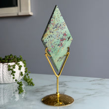 Ruby with Kyanite in Fuchsite Rhombus Crystal Specimen on Stand (4)