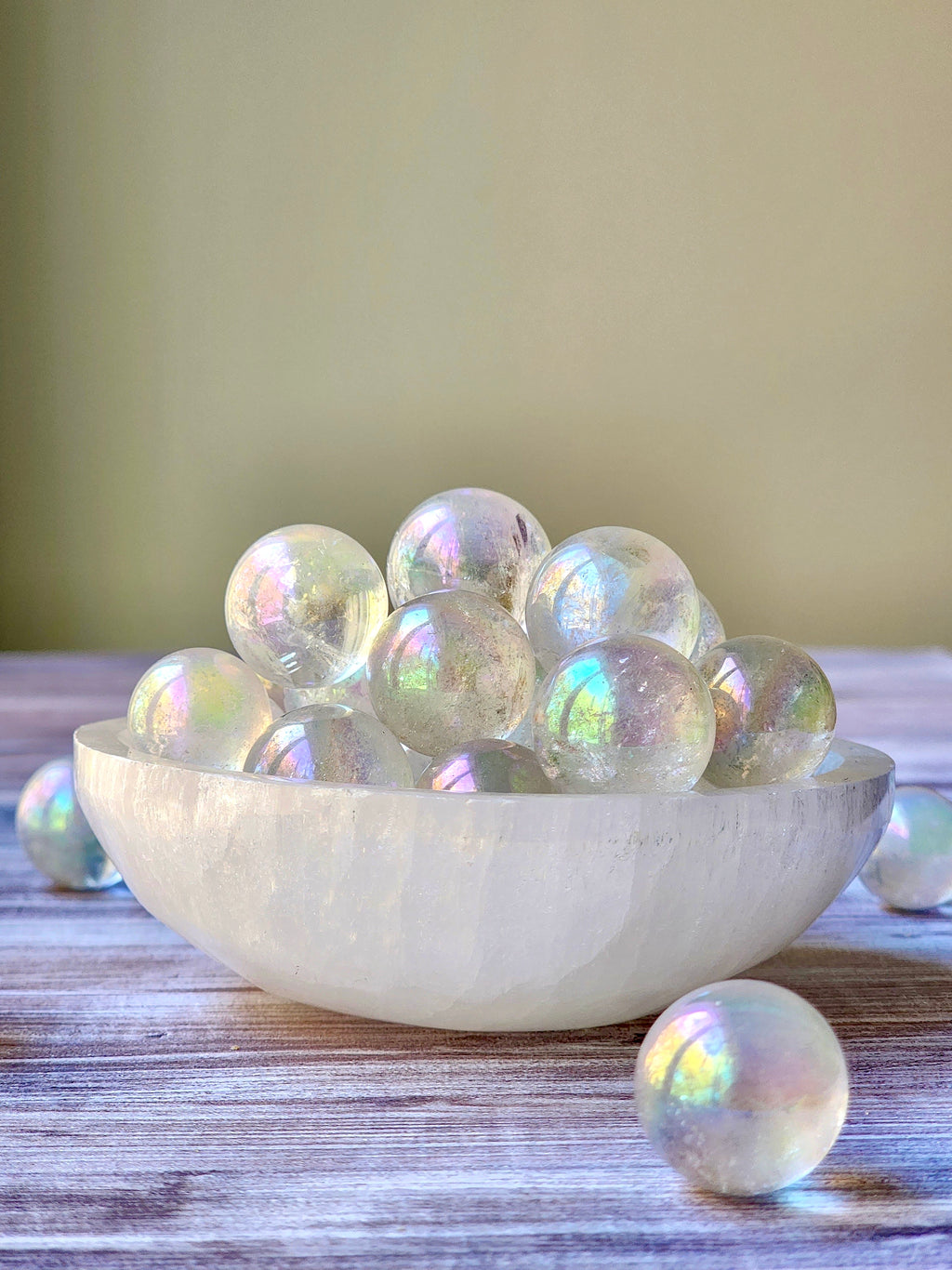 Angel Aura Quartz Sphere Crystal Specimen – Wholehearted Crystal Creations