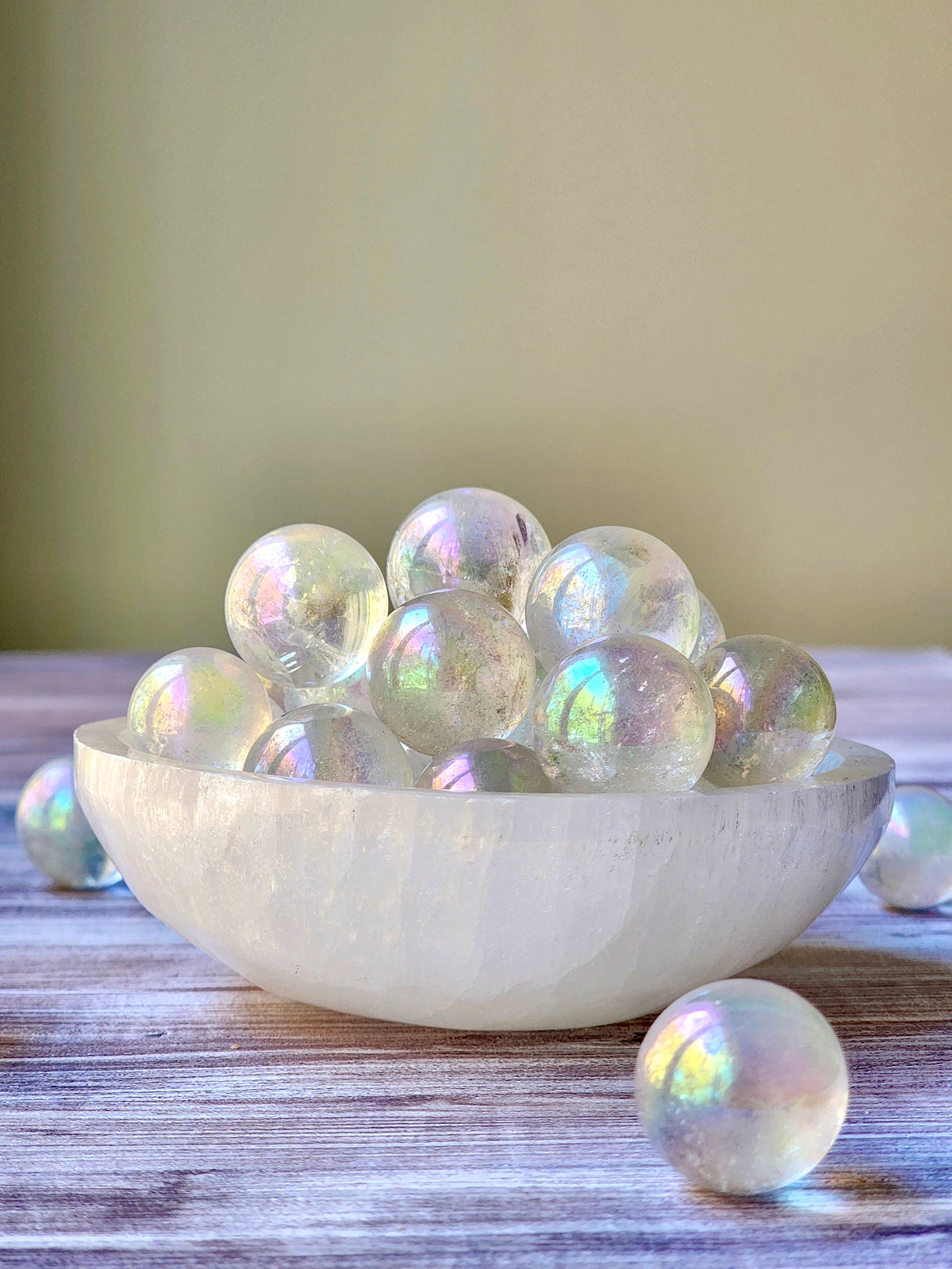 Angel Aura Quartz Sphere Crystal Specimen – Wholehearted Crystal Creations