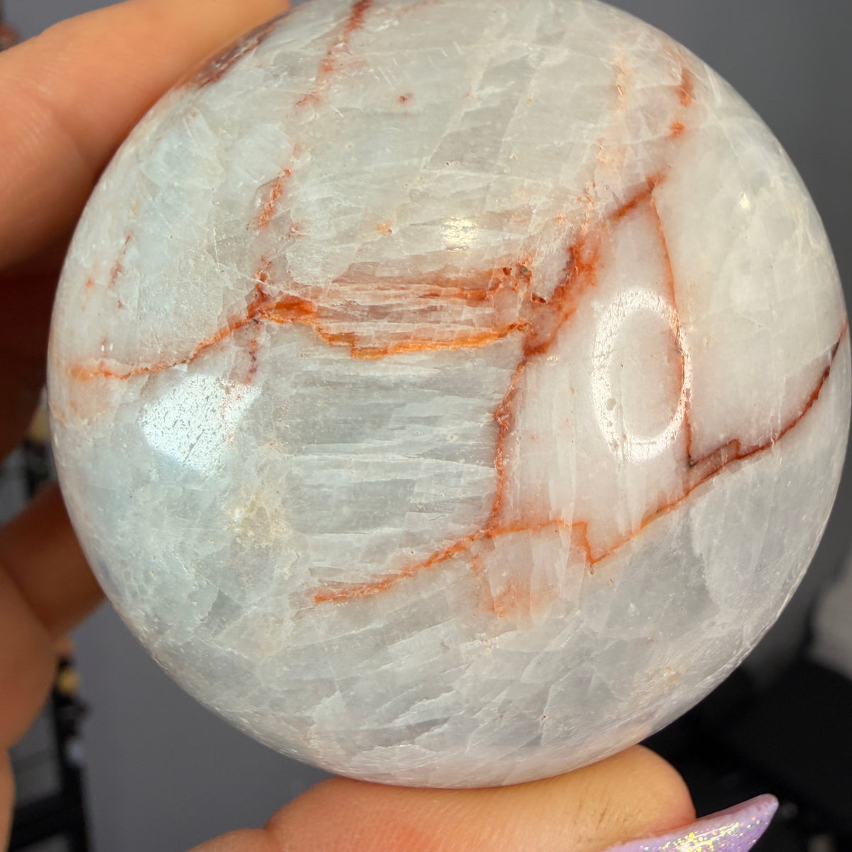 Blue Calcite Polished Sphere Specimen