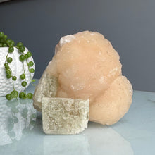 Green Apophyllite & Peach Stilbite Specimen