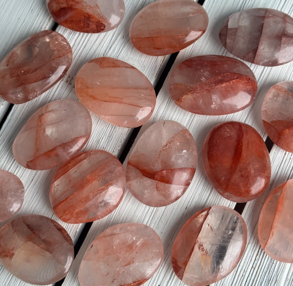 Hematoid Fire Quartz Palm Stone Crystal Specimen – Wholehearted Crystal Creations