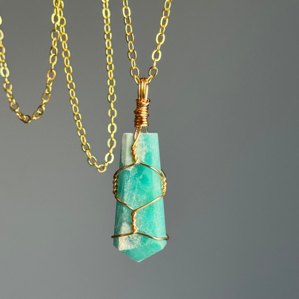 Caribbean Calcite Wire Wrapped Crystal Necklace – Wholehearted Crystal Creations