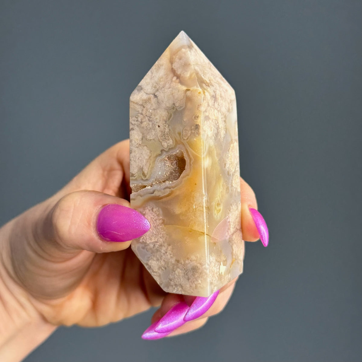 Flower Agate Druzy Tower Crystal Specimen – Wholehearted Crystal Creations