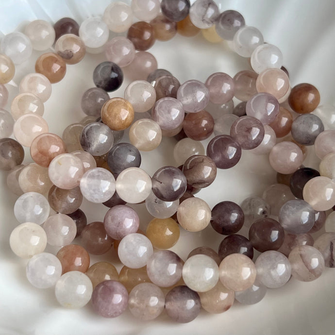 Lithium Quartz beaded stretch bracelet