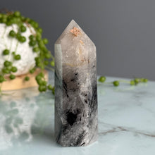 Tourmalated Quartz Tower Crystal Specimen