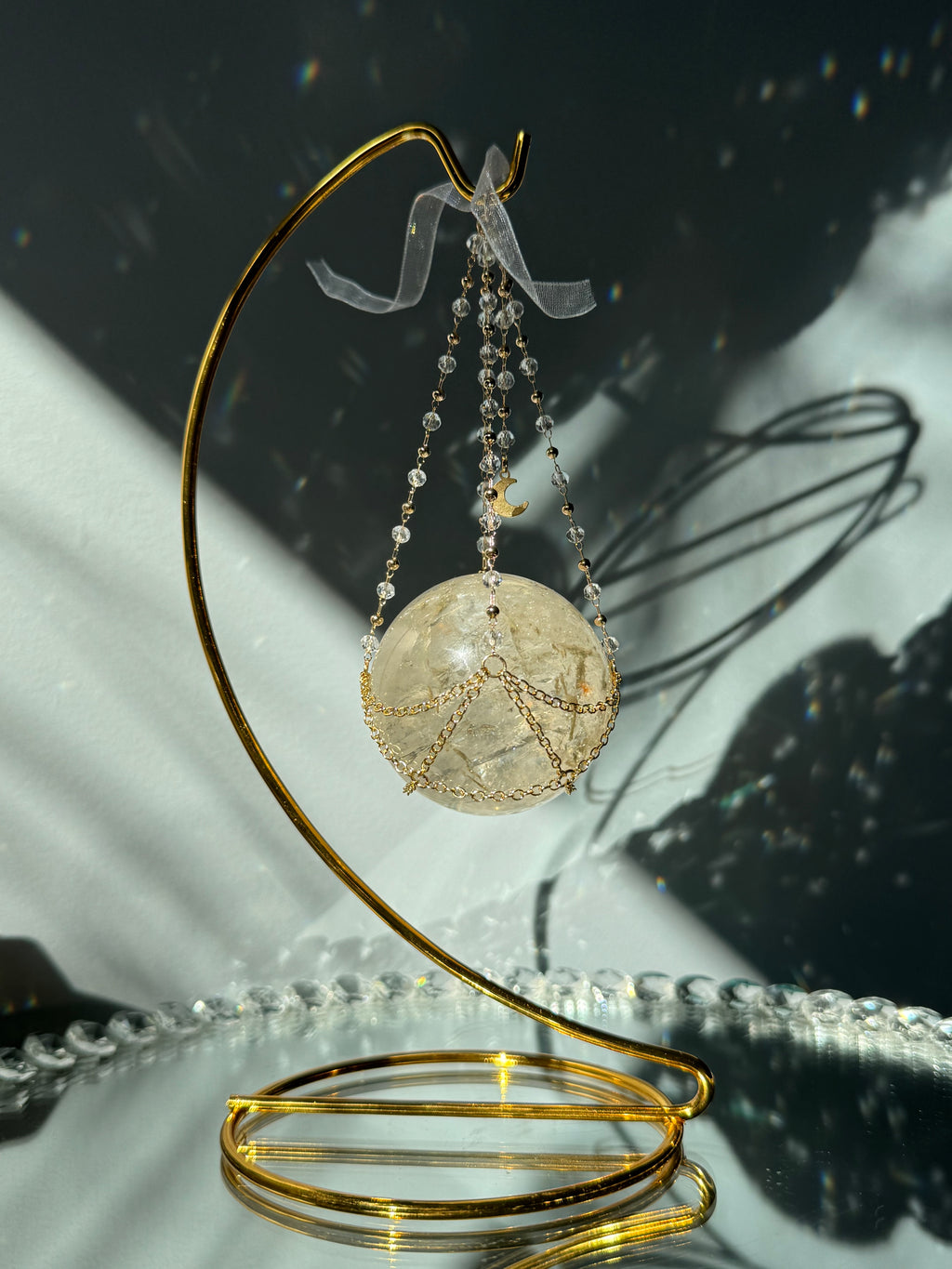 Crystal Hanging Sphere Holder – Wholehearted Crystal Creations