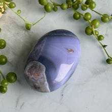 Blue Flower Agate Palm Stone Specimen
