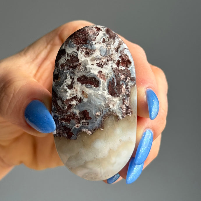 Crazy Lace Agate Palm Stone
