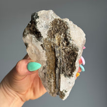 Green Tourmaline in Quartz Raw Specimen