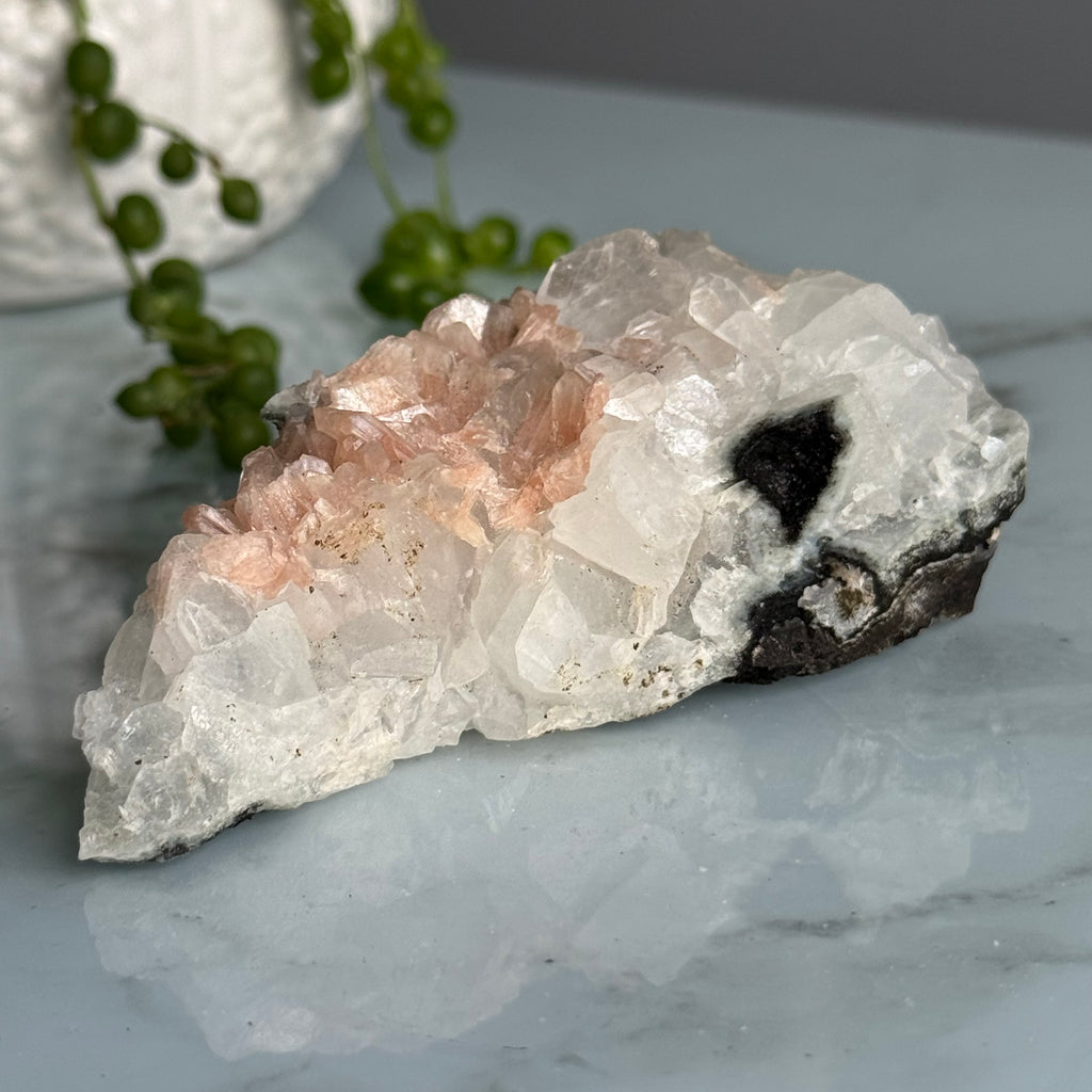 Apophyllite & Peach Stilbite Crystal Specimen – Wholehearted Crystal Creations