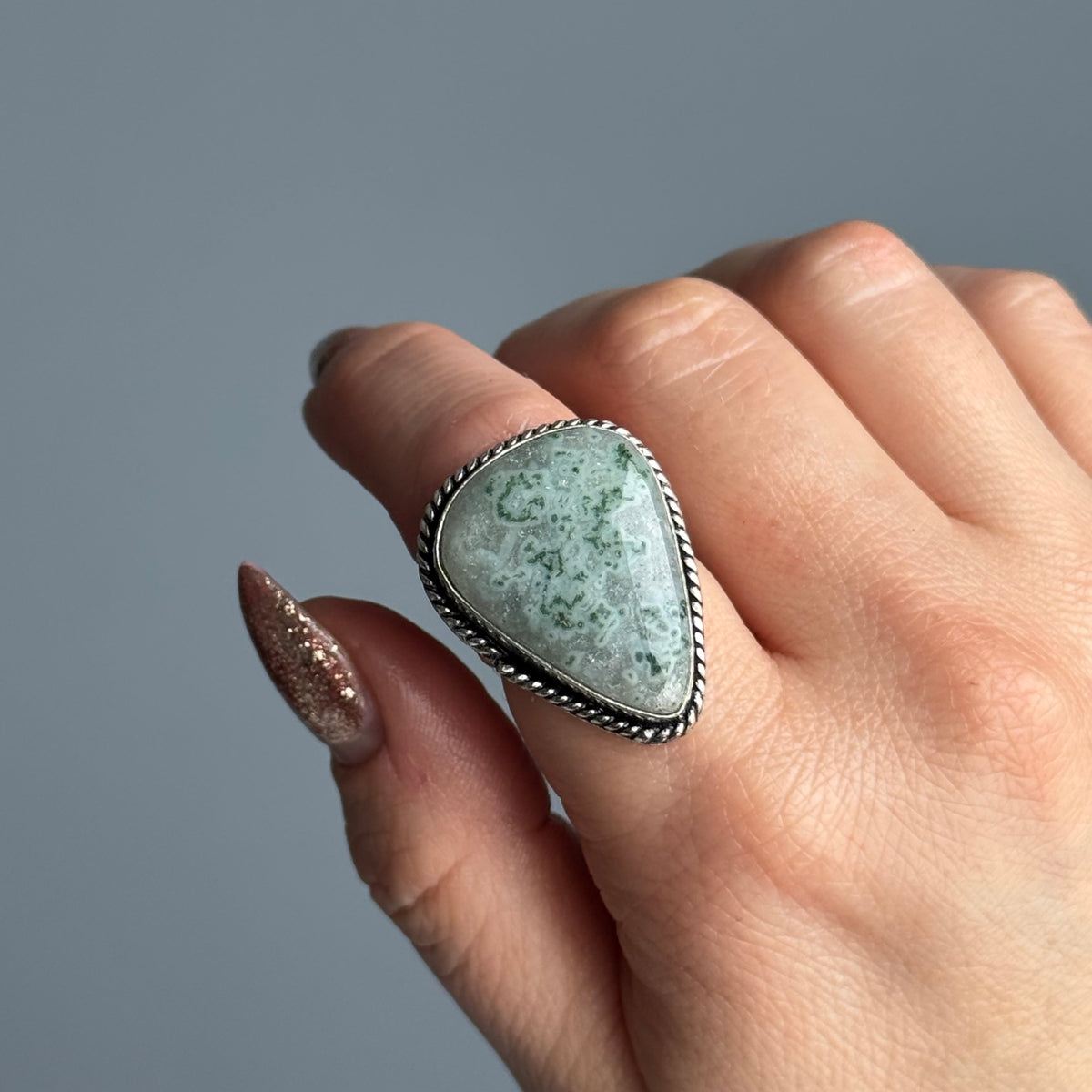 Moss Agate Crystal Ring – Wholehearted Crystal Creations