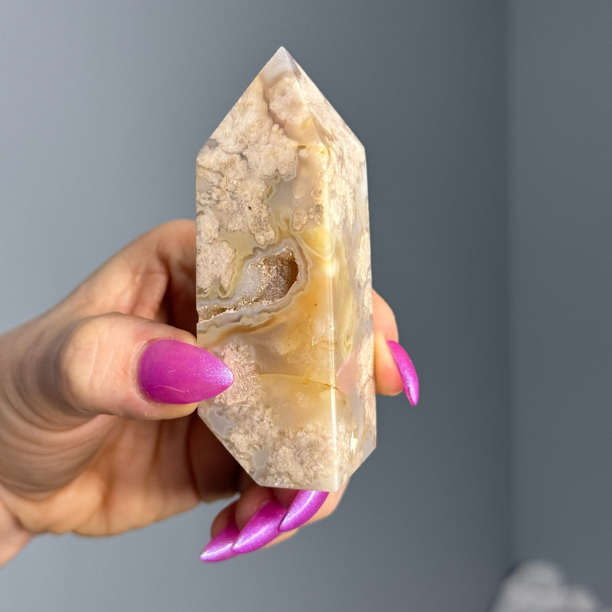 Flower Agate Druzy Tower Crystal Specimen – Wholehearted Crystal Creations