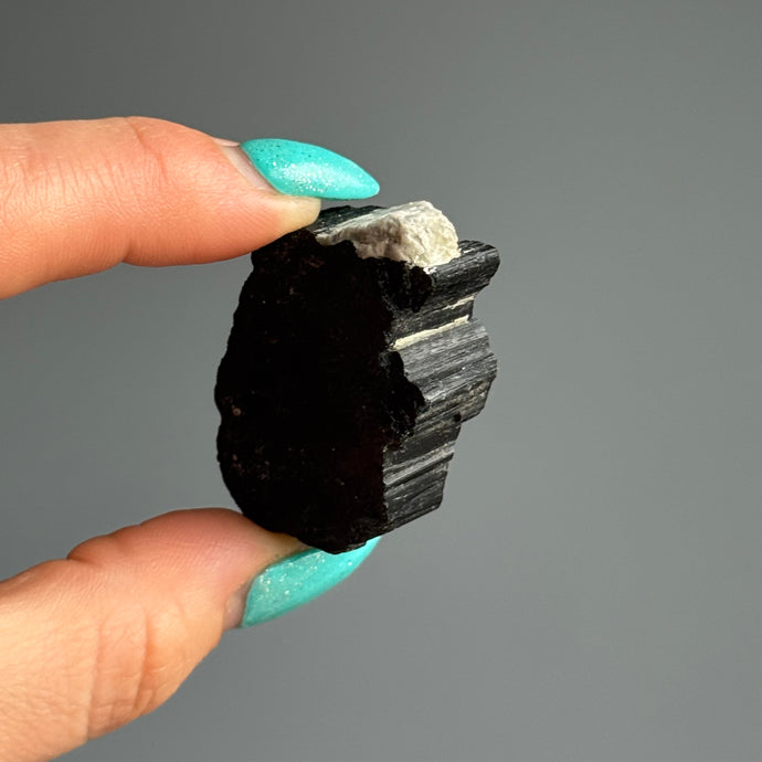 Sarah's Black Tourmaline & Clear Quartz Raw Duo