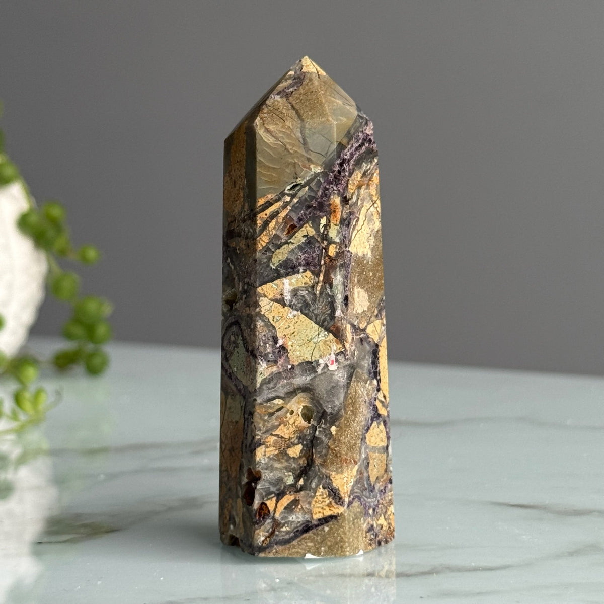 Purple Brecciated Maligano Jasper Tower Crystal Specimen – Wholehearted Crystal Creations