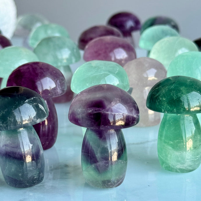 Fluorite Mushroom Carving Specimen