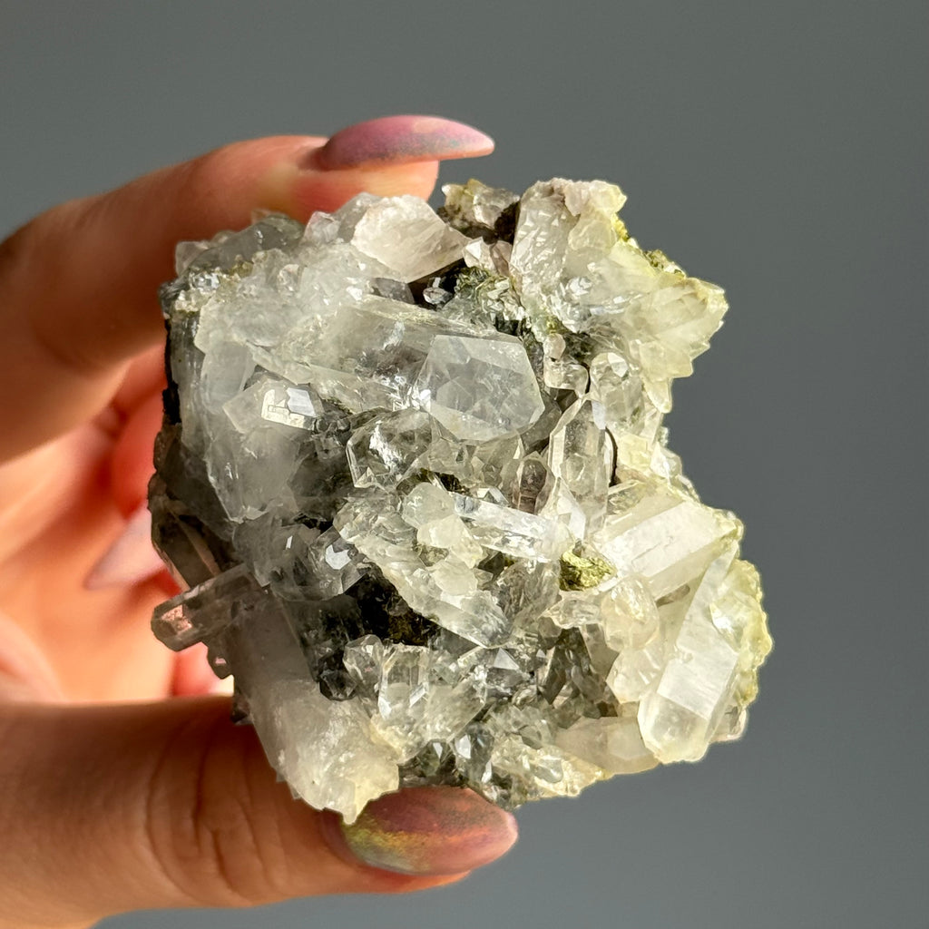 Epidote + Chlorite in Quartz Specimen #8 – Wholehearted Crystal Creations