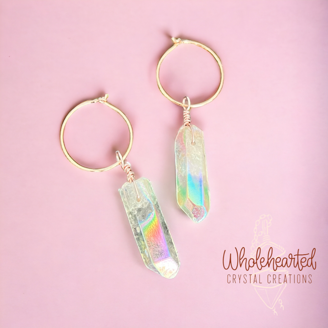 Angel Aura Hoop Earrings – Wholehearted Crystal Creations