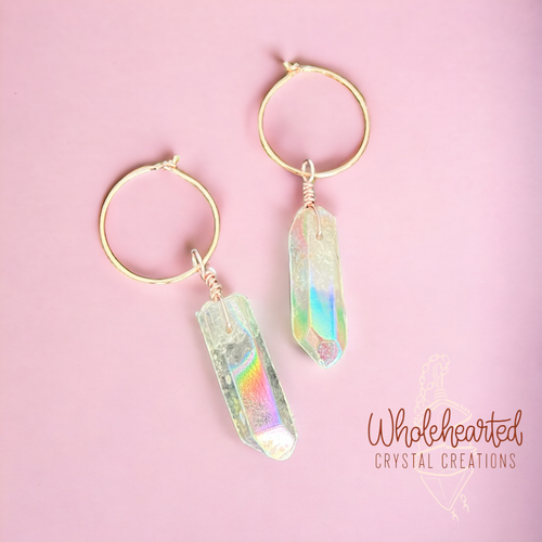 Angel Aura Hoop Earrings – Wholehearted Crystal Creations