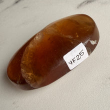 Yellow Fluorite with Agate Heart Carving Specimen (YF25)
