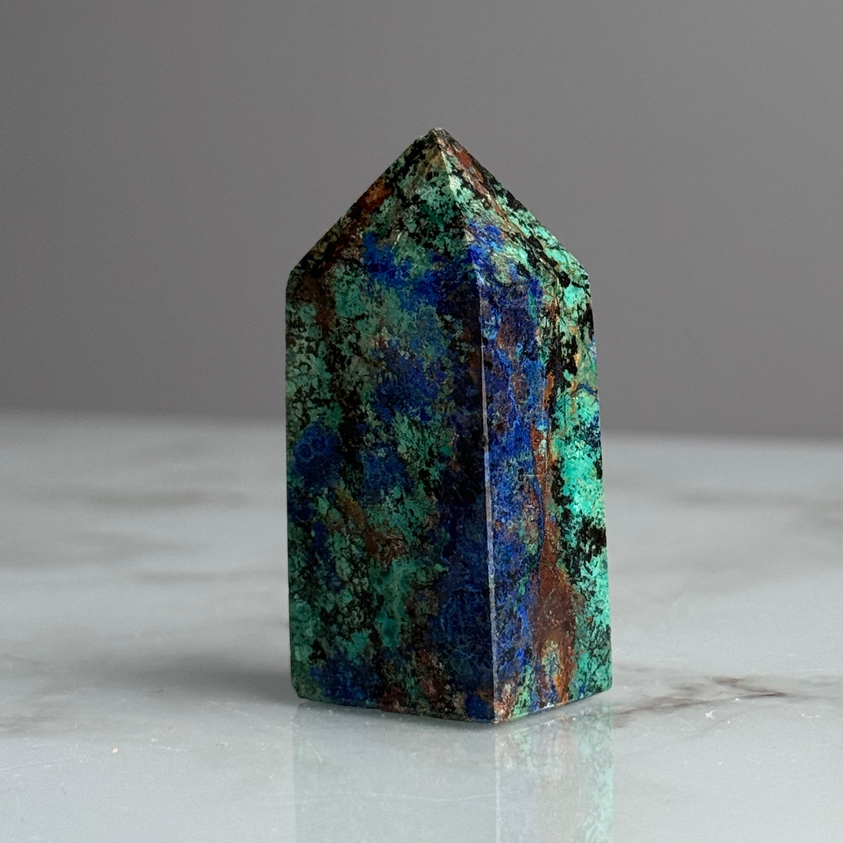 Azurite and Chrysocolla Crystal Tower Specimen – Wholehearted Crystal Creations
