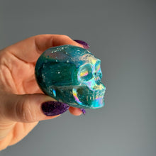 Titanium Aura Quartz Skull Carving Specimen (TA01)