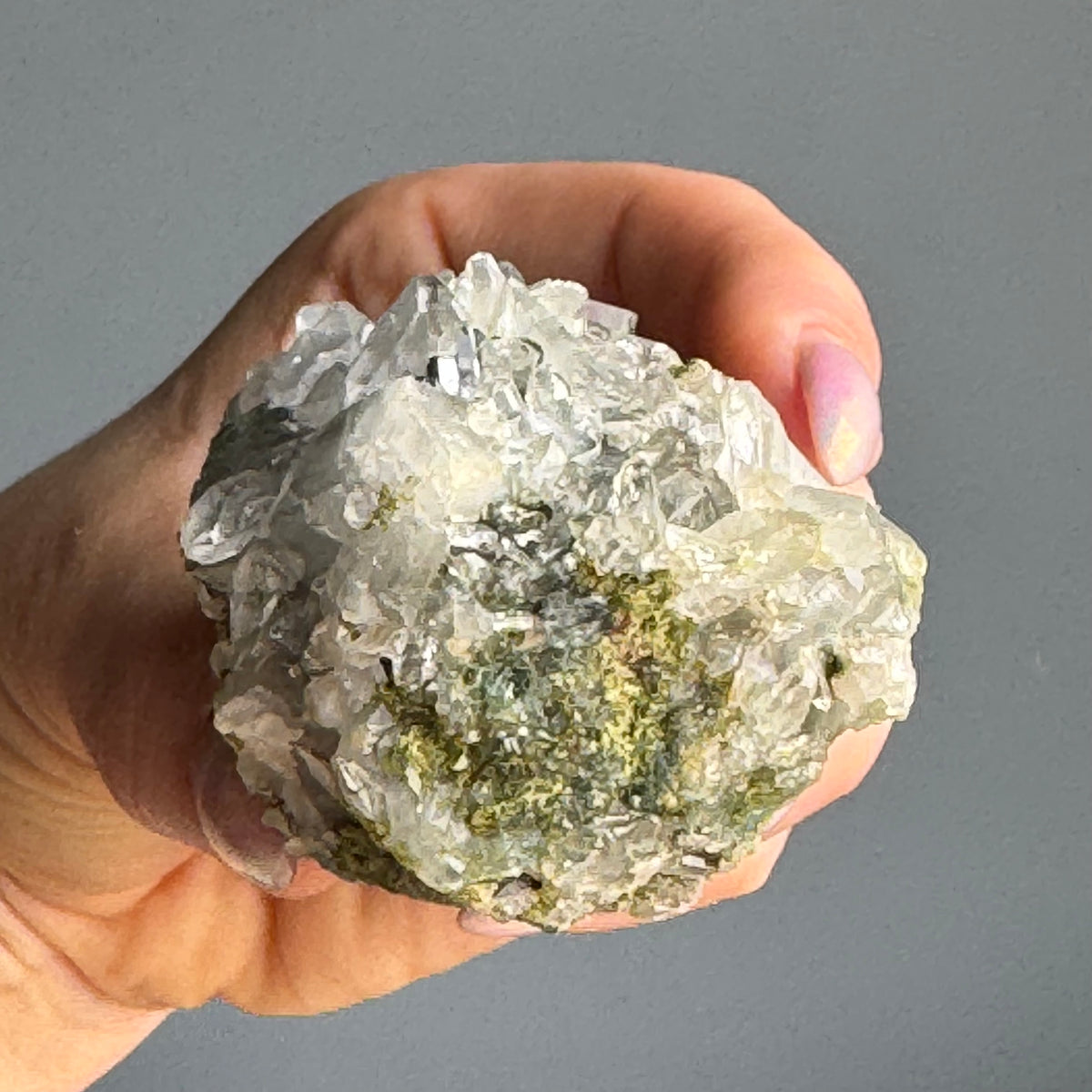 Epidote Chlorite in Quartz Crystal Specimen – Wholehearted Crystal Creations