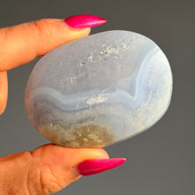 Blue Lace Agate Chalcedony Palm Stone Specimen (BA36)