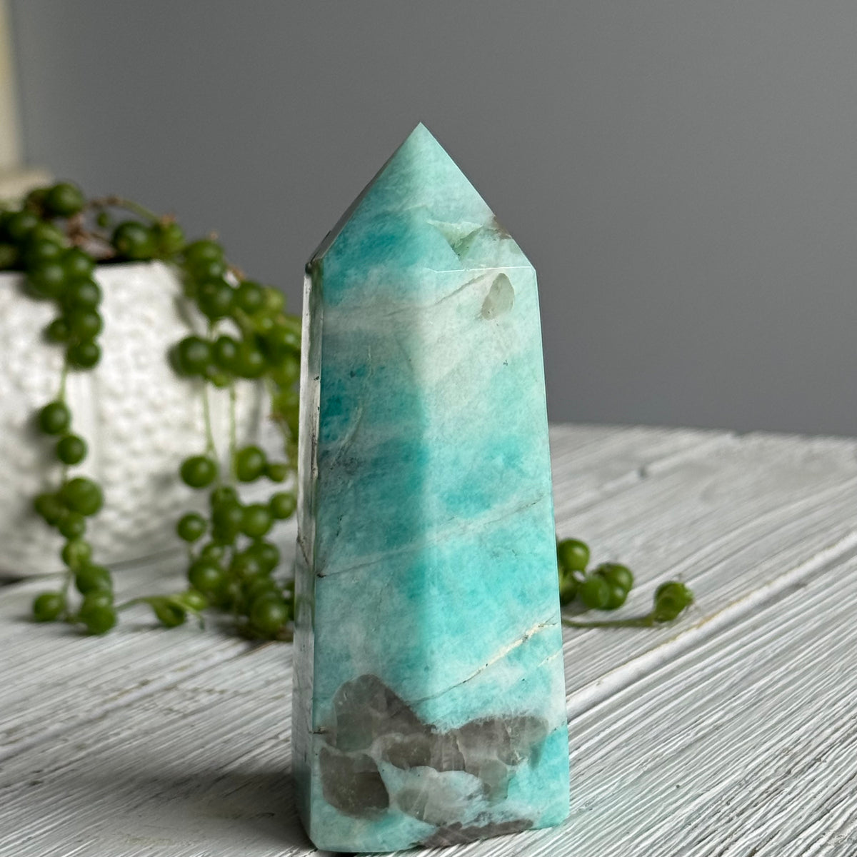 Amazonite Tower Crystal Specimen – Wholehearted Crystal Creations