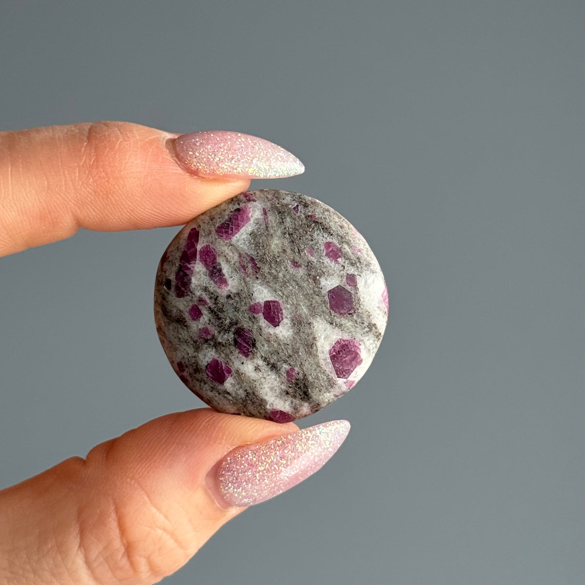 Ruby in Granite Coin Pocket Stone Crystal Specimen – Wholehearted Crystal Creations