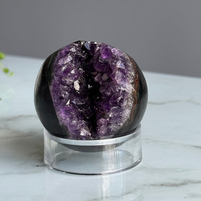 Amethyst Druzy Geode Sphere Specimen