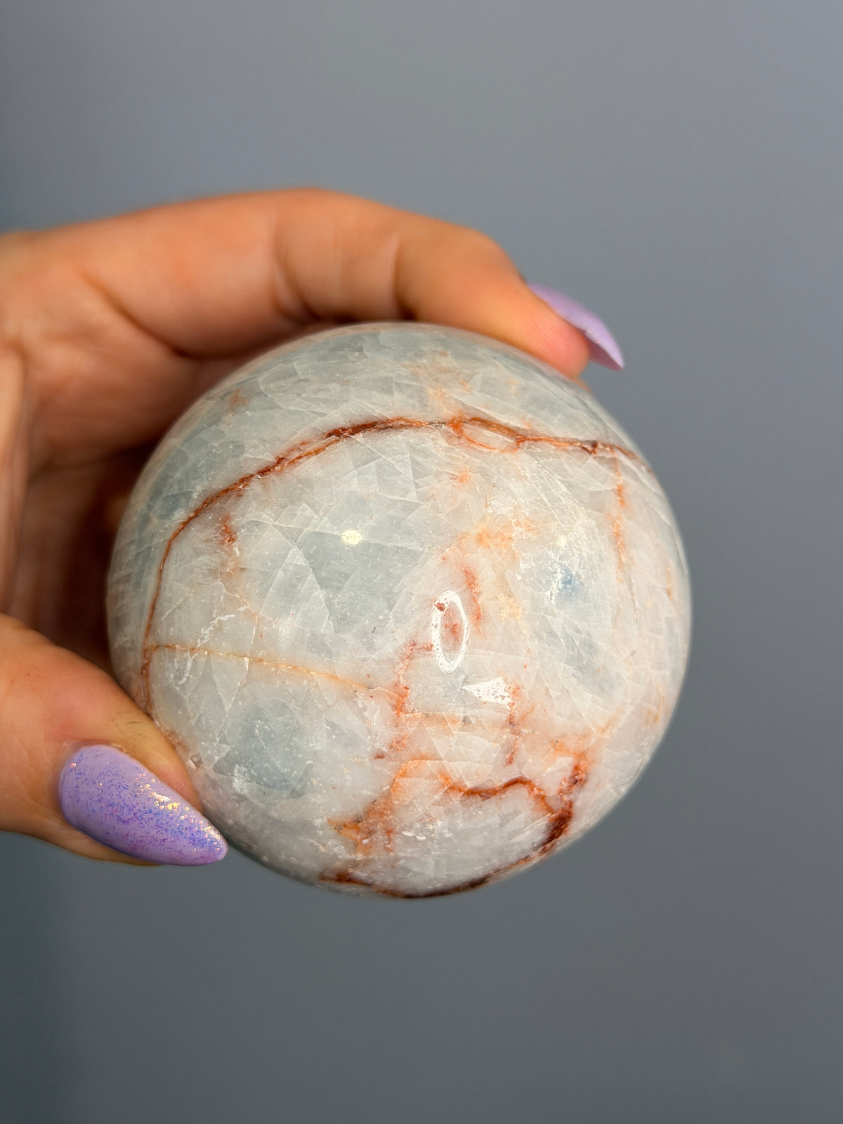 Blue Calcite Polished Sphere Specimen