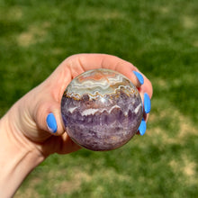 Amethyst & Crazy Lace Agate Polished Sphere Specimen
