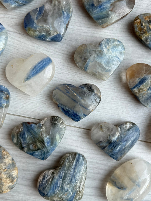 Kyanite heart carving specimen