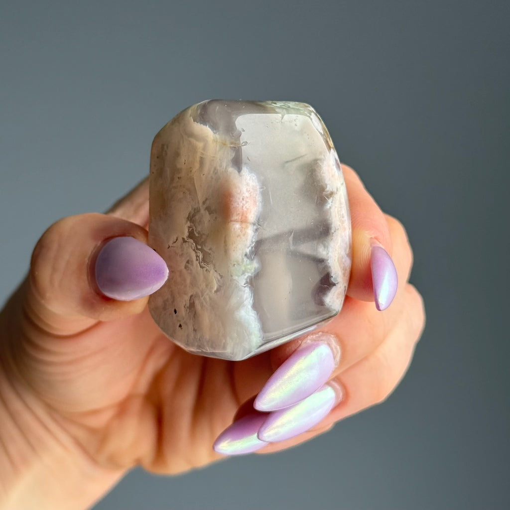 Green Flower Agate Polished Freeform Crystal Specimen – Wholehearted Crystal Creations