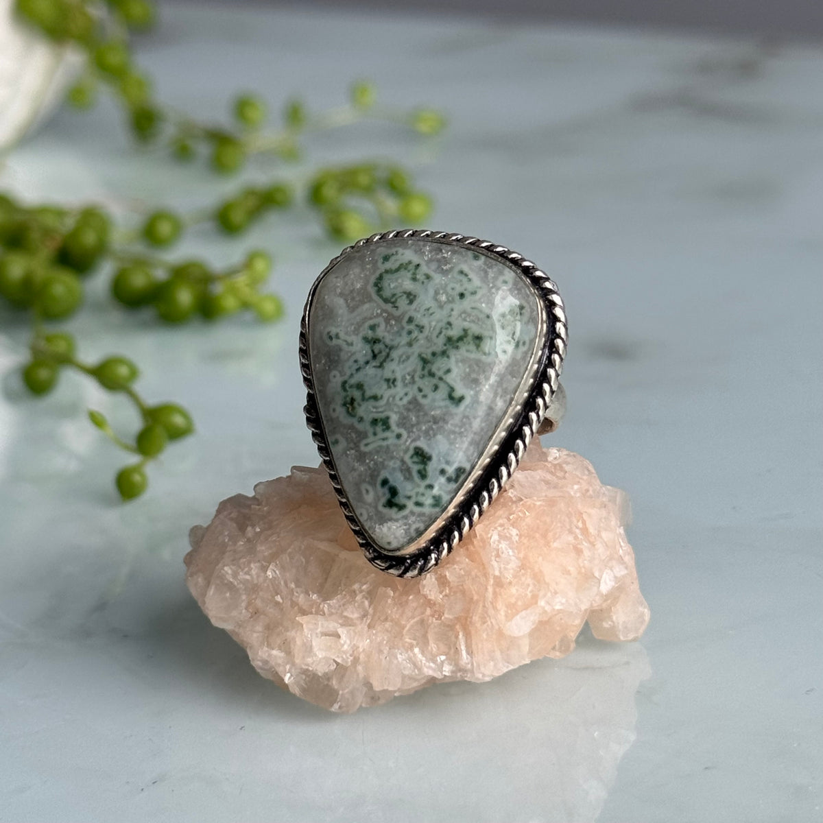 Moss Agate Crystal Ring – Wholehearted Crystal Creations