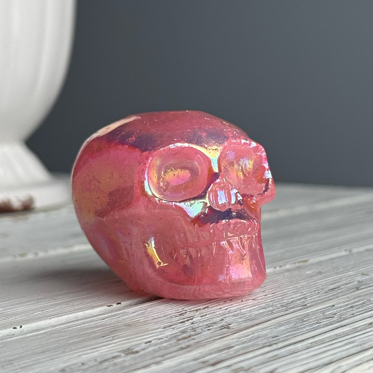 Titanium Aura Quartz Skull Carving Crystal Specimen – Wholehearted Crystal Creations