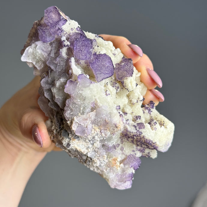 Purple Cubic Stepped Fluorite Specimen