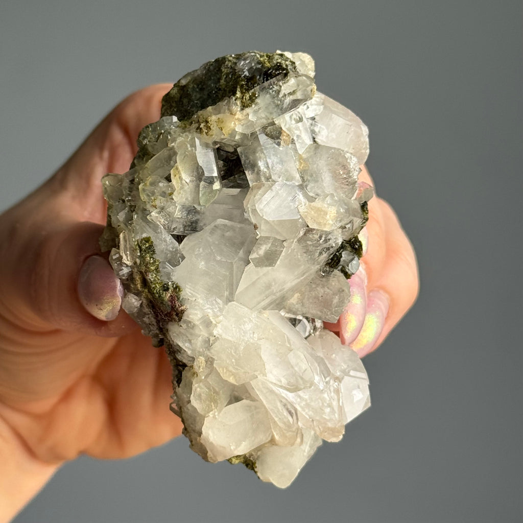 Epidote + Chlorite in Quartz Specimen #11 – Wholehearted Crystal Creations