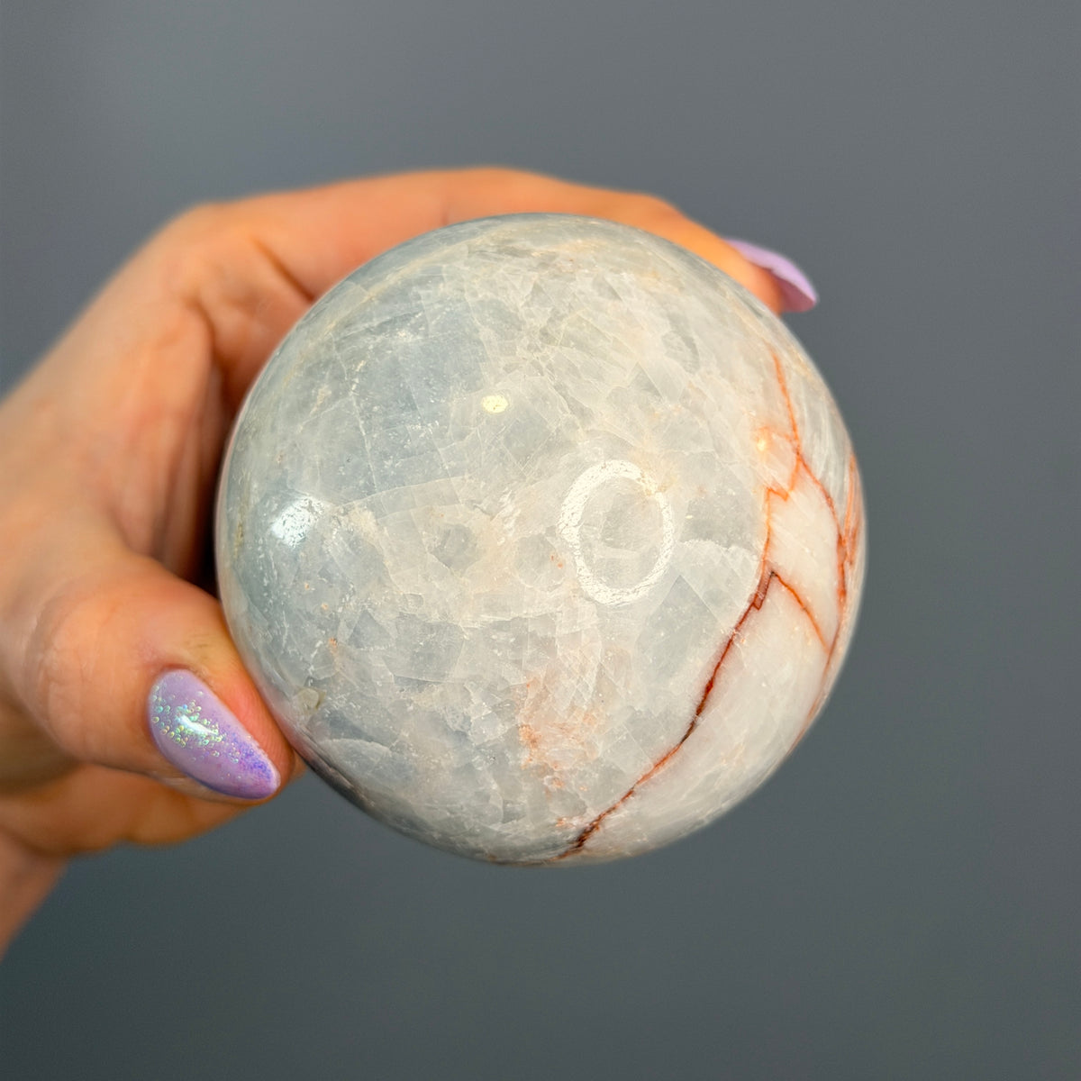 Blue Calcite Polished Sphere Specimen