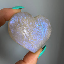 Belomorite (Moonstone + Sunstone) Heart Carving Palm Stone Specimen