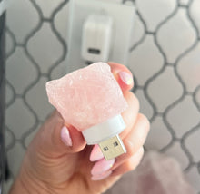 Rose Quartz crystal specimen USB nightlight (warm)